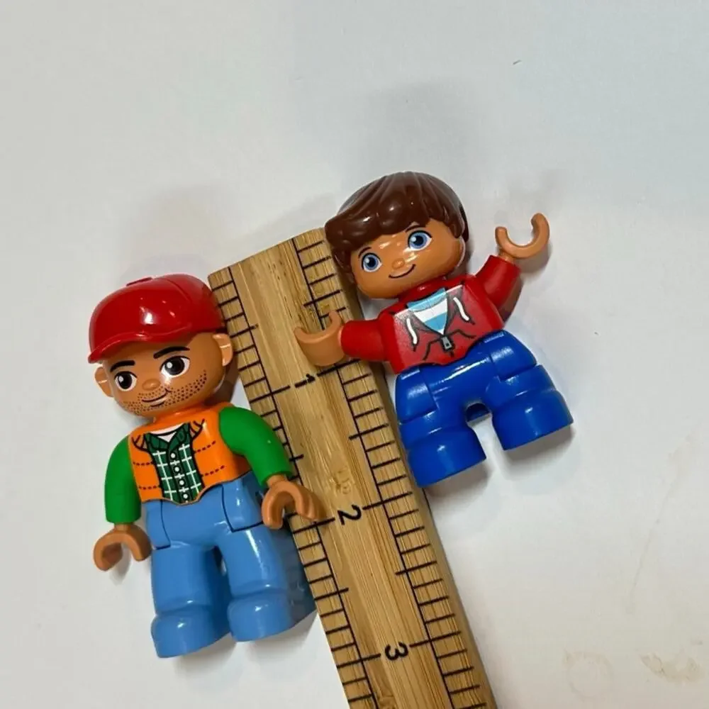 Lot of 5 Duplo Mini Figures People Men Workers Boy Helmet - Picture 5 of 6